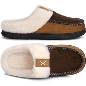 ATHMILE Slippers for Men Moccasins Memory Foam Fluffy Mens Slippers Slip on
